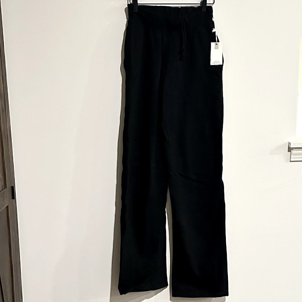 NWT Good American Black Casual Sweatpant - Size 1